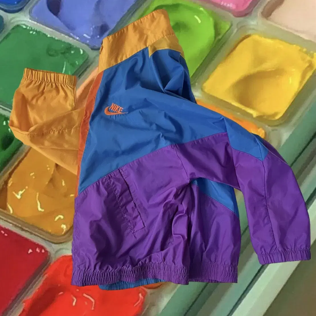 NIKE nylon 100% color block windbreaker