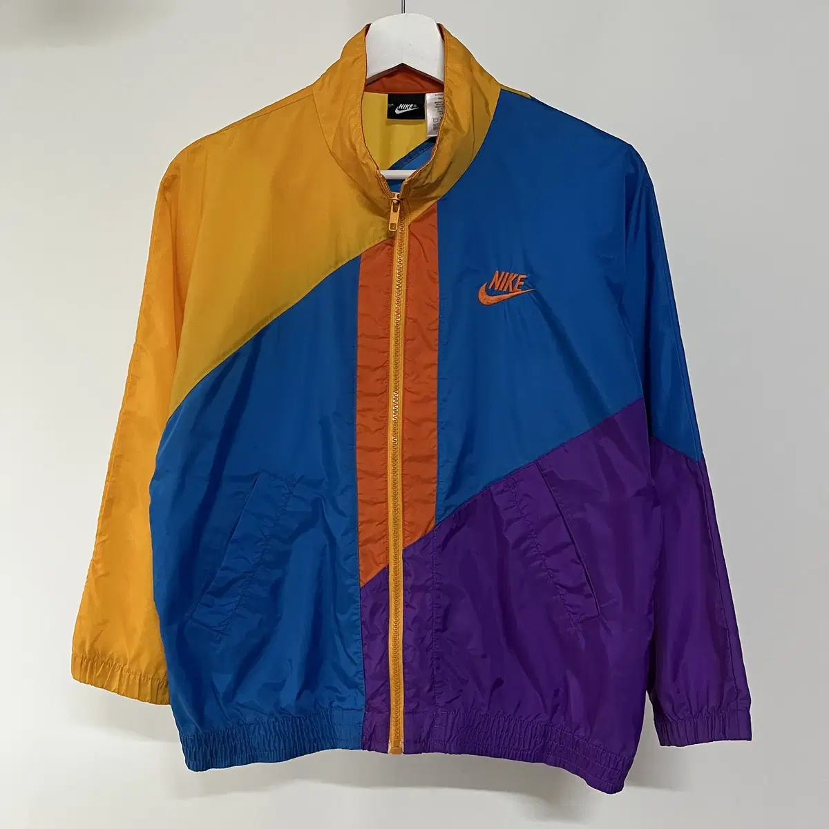 NIKE nylon 100% color block windbreaker