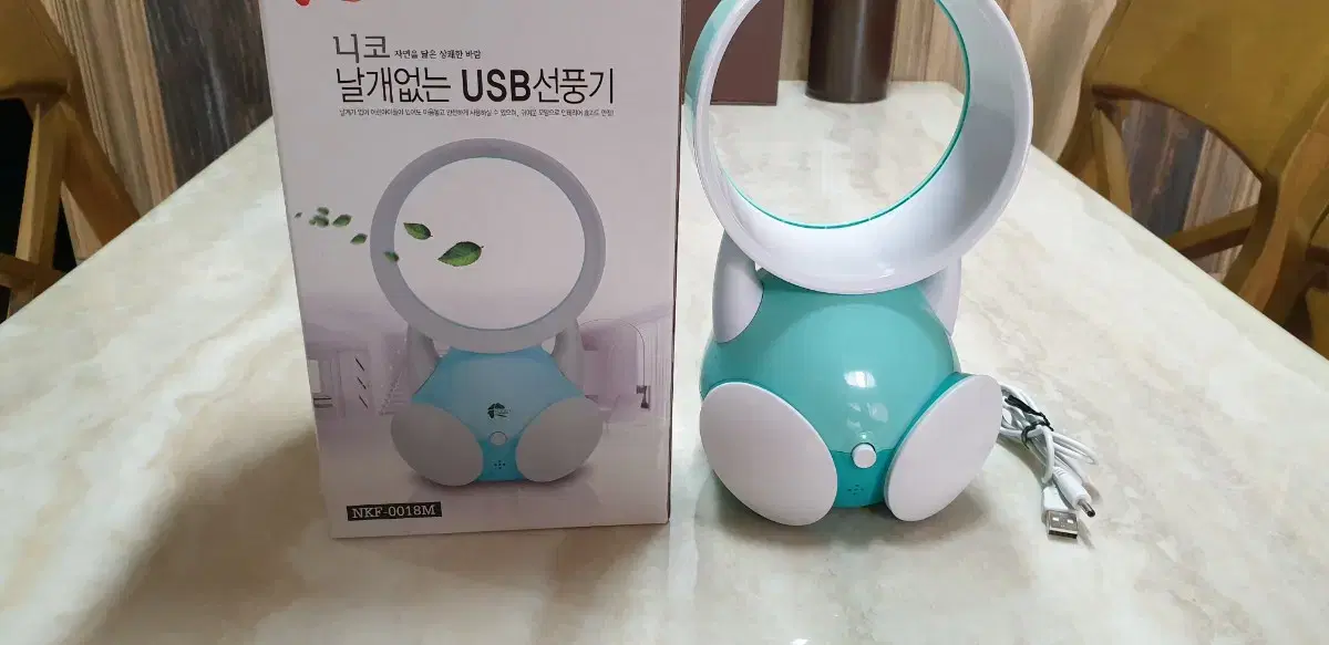 (미사용)니코 날개없는 USB 미니선풍기(탁상용)