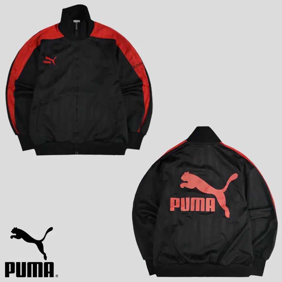 Puma, Puma, JP, Black, Red, Side Stripe, Back Printing, Old School, Track Top