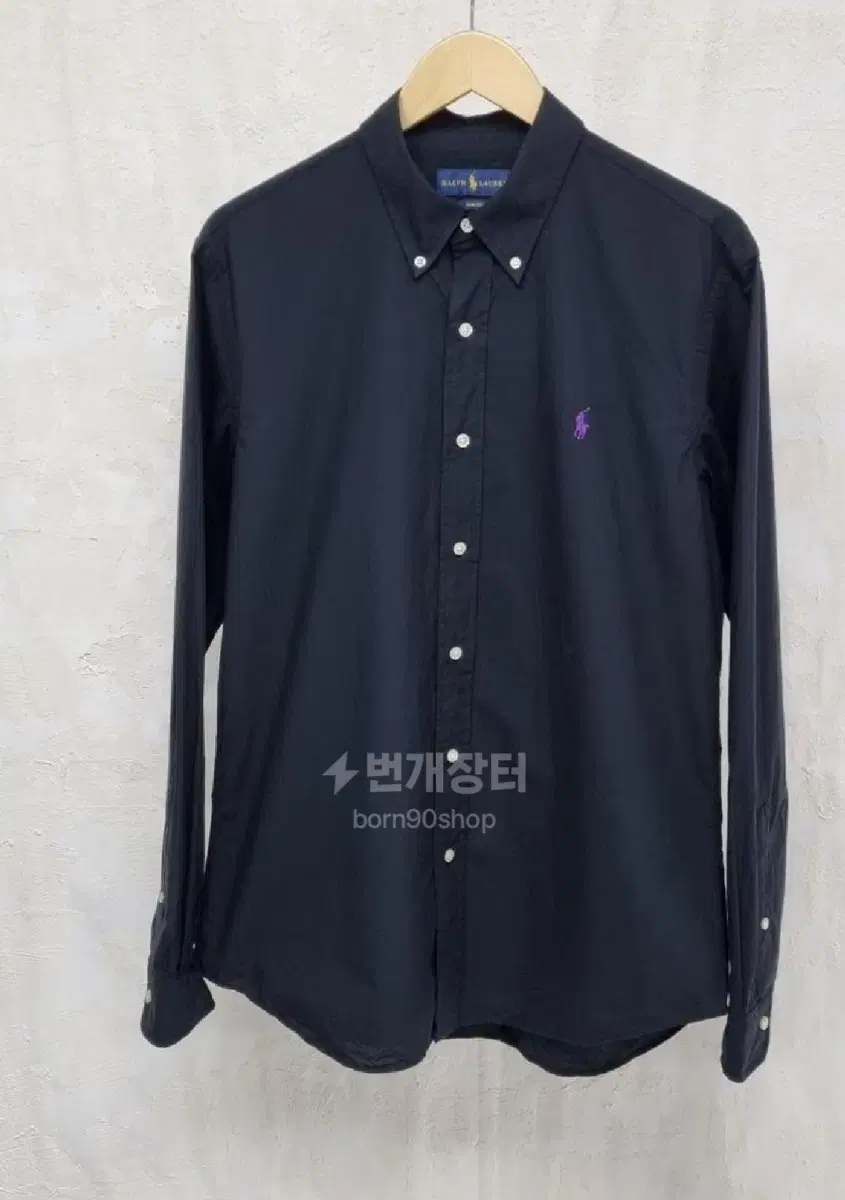 Polo New Tab Slim Fit Shirt Black - L(180/100A