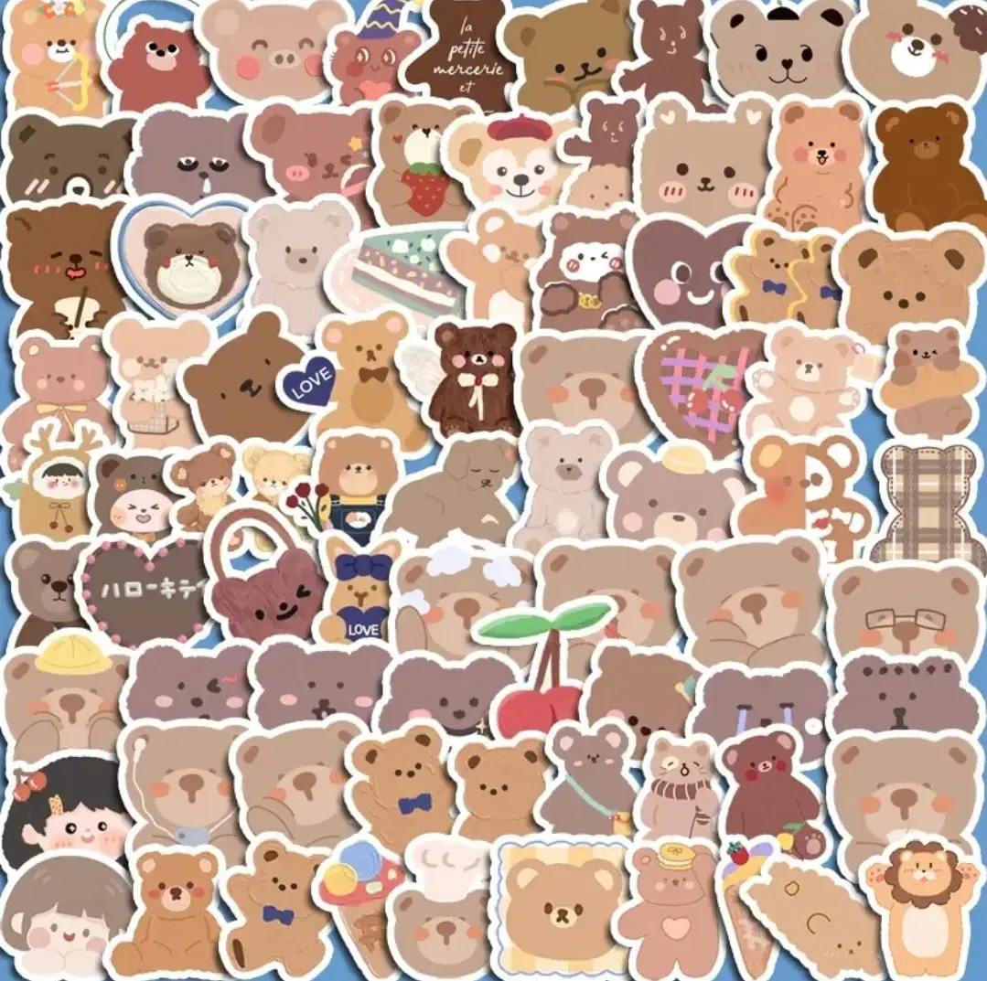 90Pcs Adorable.Bear.Ducky.Embrace.Phrases.Stickers