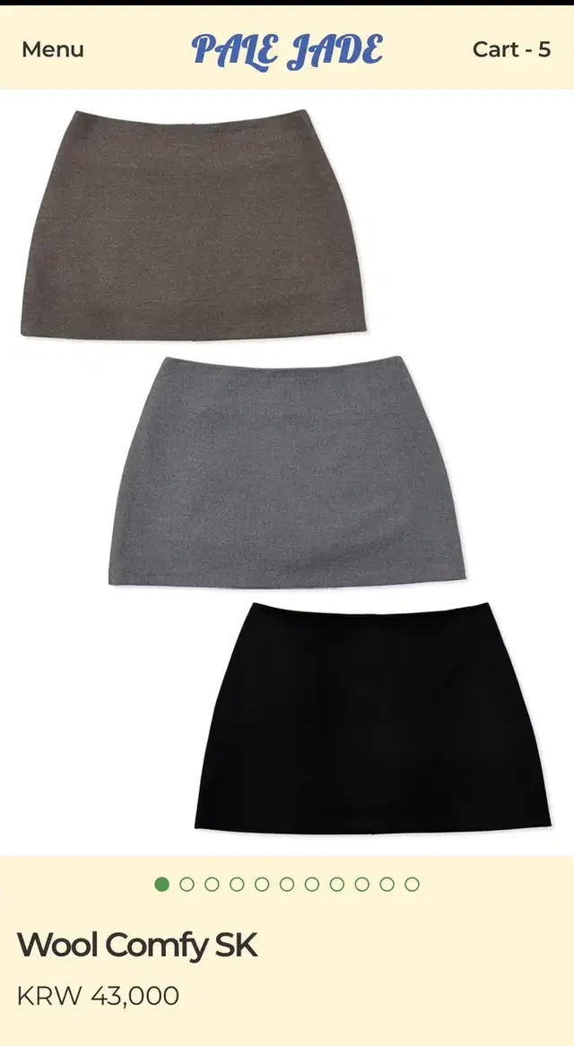 페일제이드 wool comfy skirt 울 스커트 블랙 2사이즈