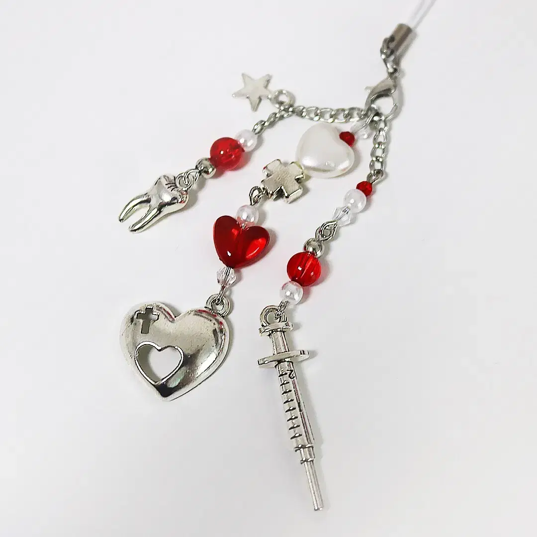 (No. 23) Beads keyring - NURS Red