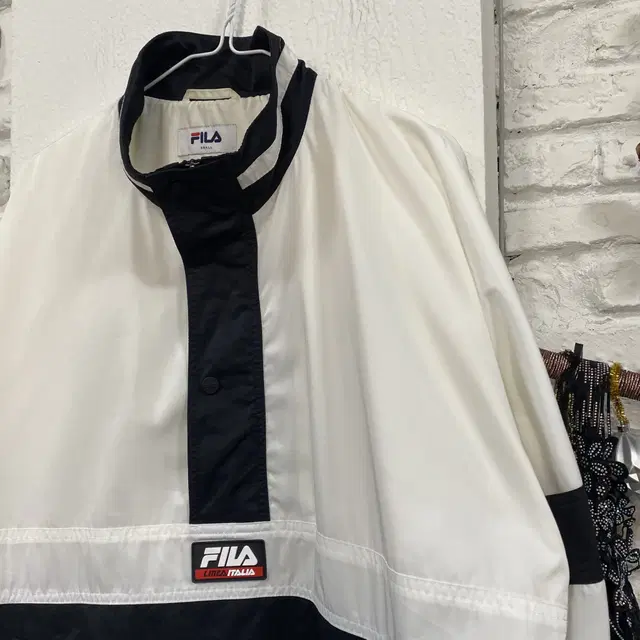 [90/S/실측L] 휠라 FILA 남녀공용 블로킹 아노락 자켓