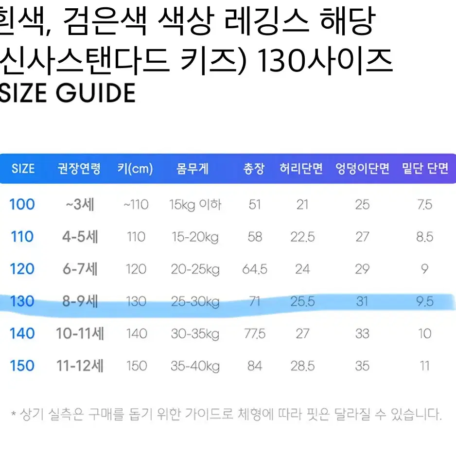 어린이 봄 레깅스 팔아요 총5개 (15호, 130사이즈)