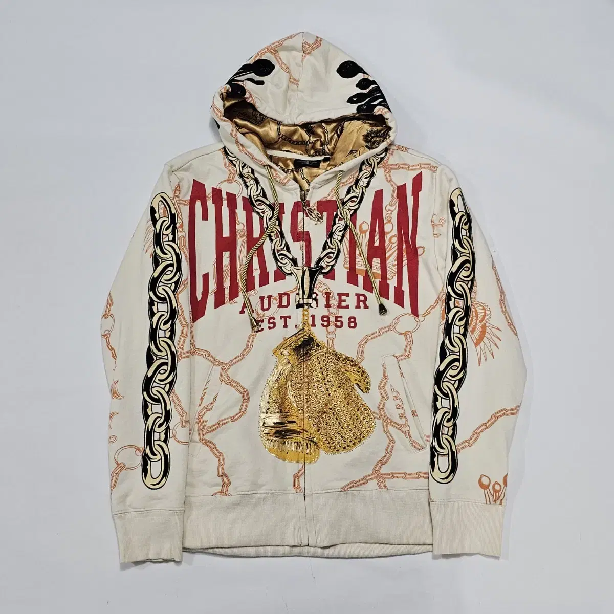 Christian Audigier Black Cat Hoodie Zip Up