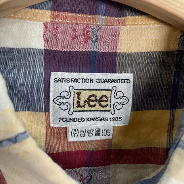 리 LEE 리넨 체크 반팔 셔츠