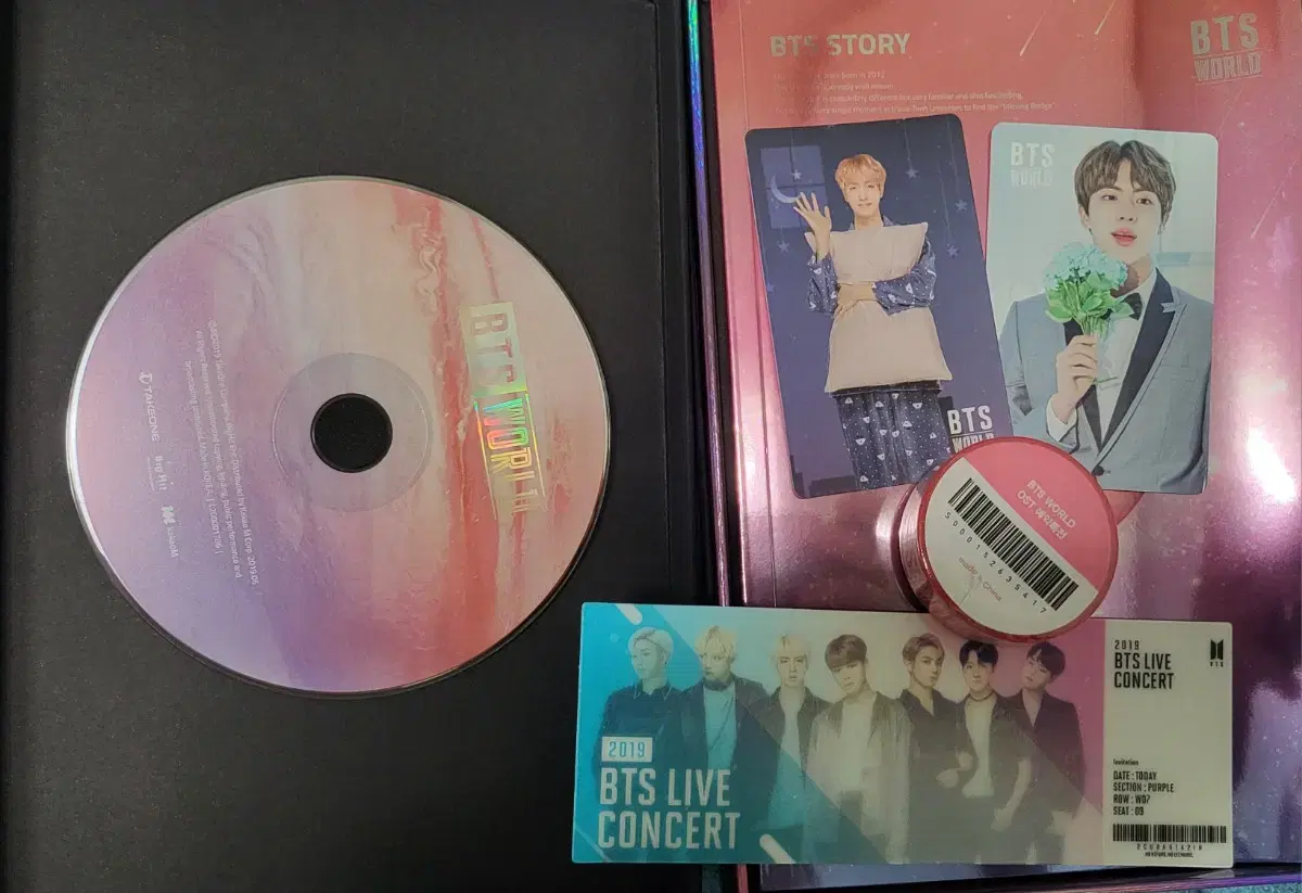 BTS BTS World album (Photocard Seokjin, pre-order benefit masking tape included)