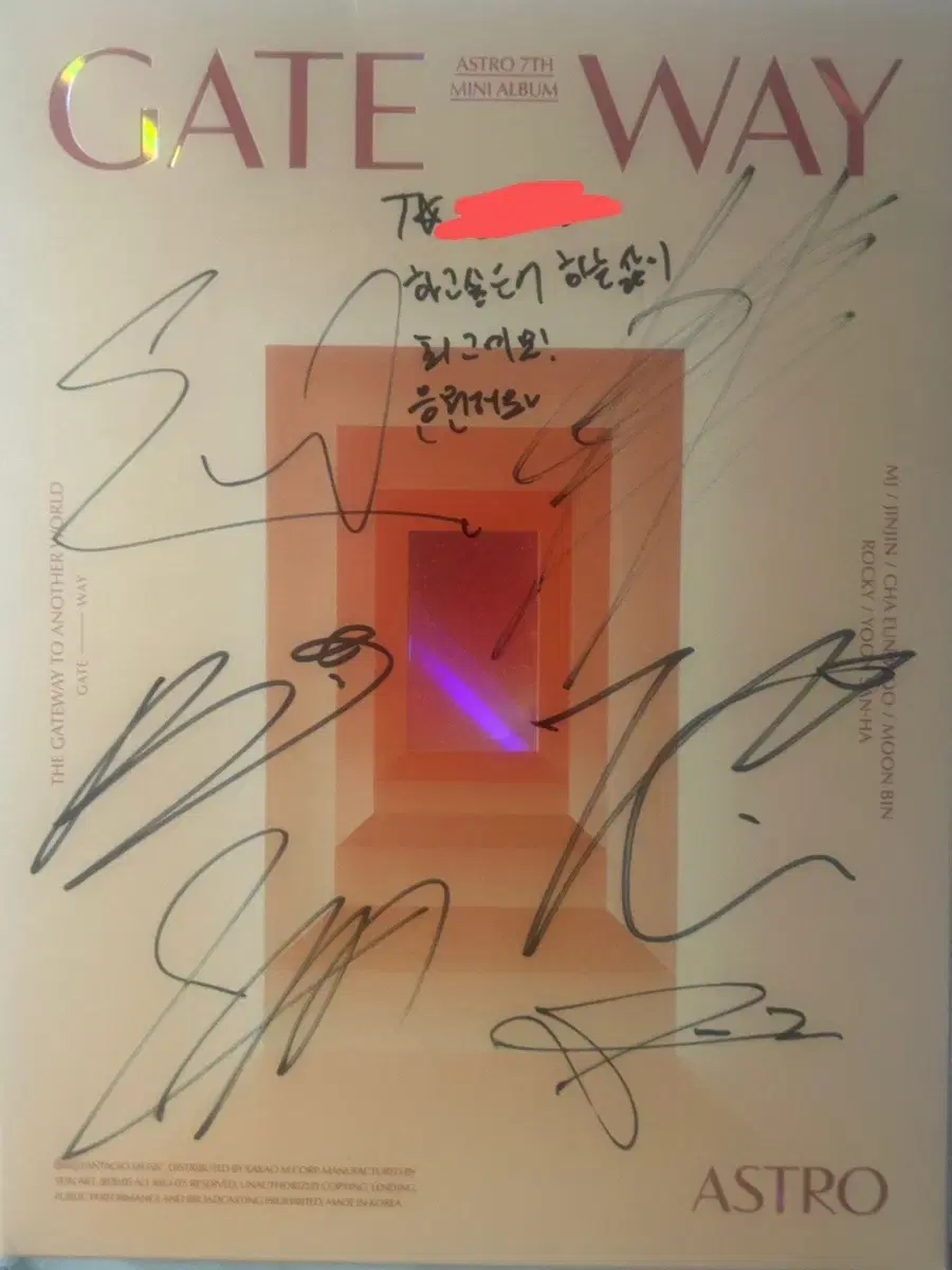 Astro Gate away Autographed album | Moonbin's handwriting | Signed by former members