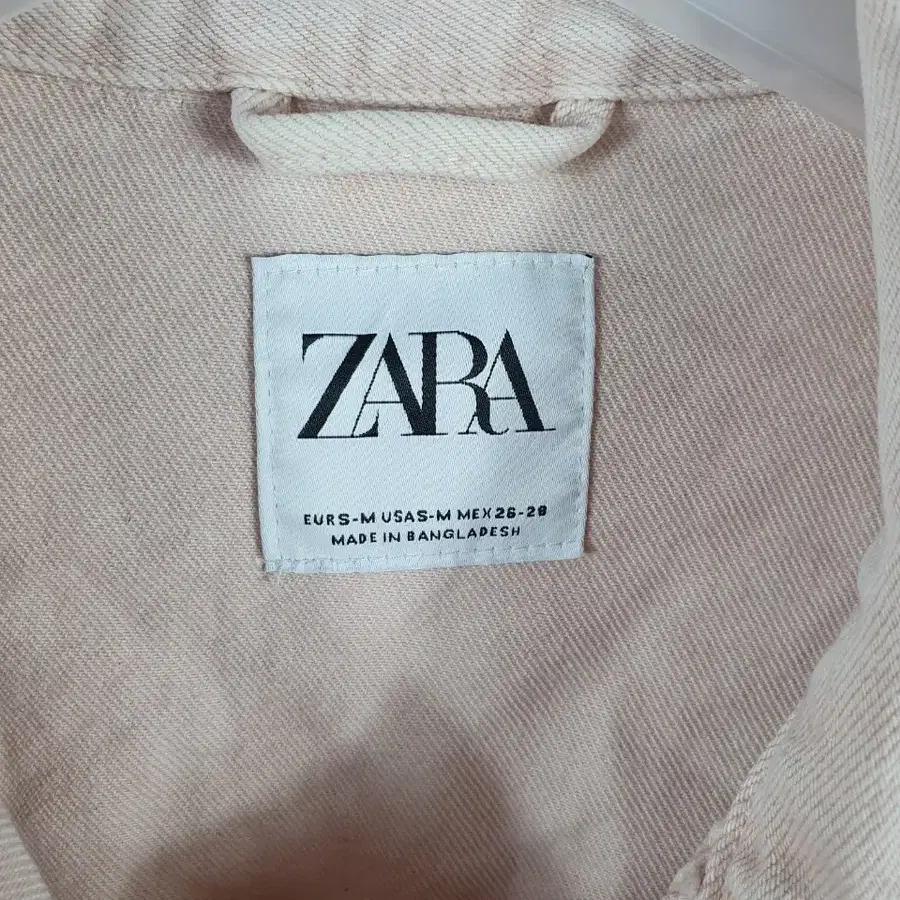 ZARA 자라 핑크 오버핏 데님 크롭 자켓