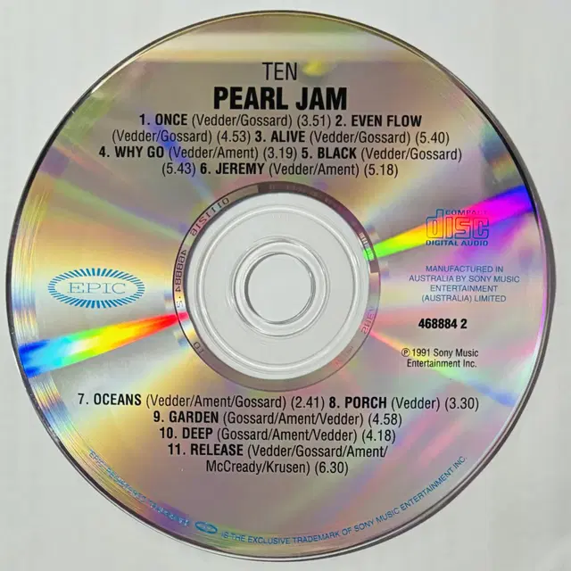 Pearl Jam - Ten (CD) 호주반 NM-