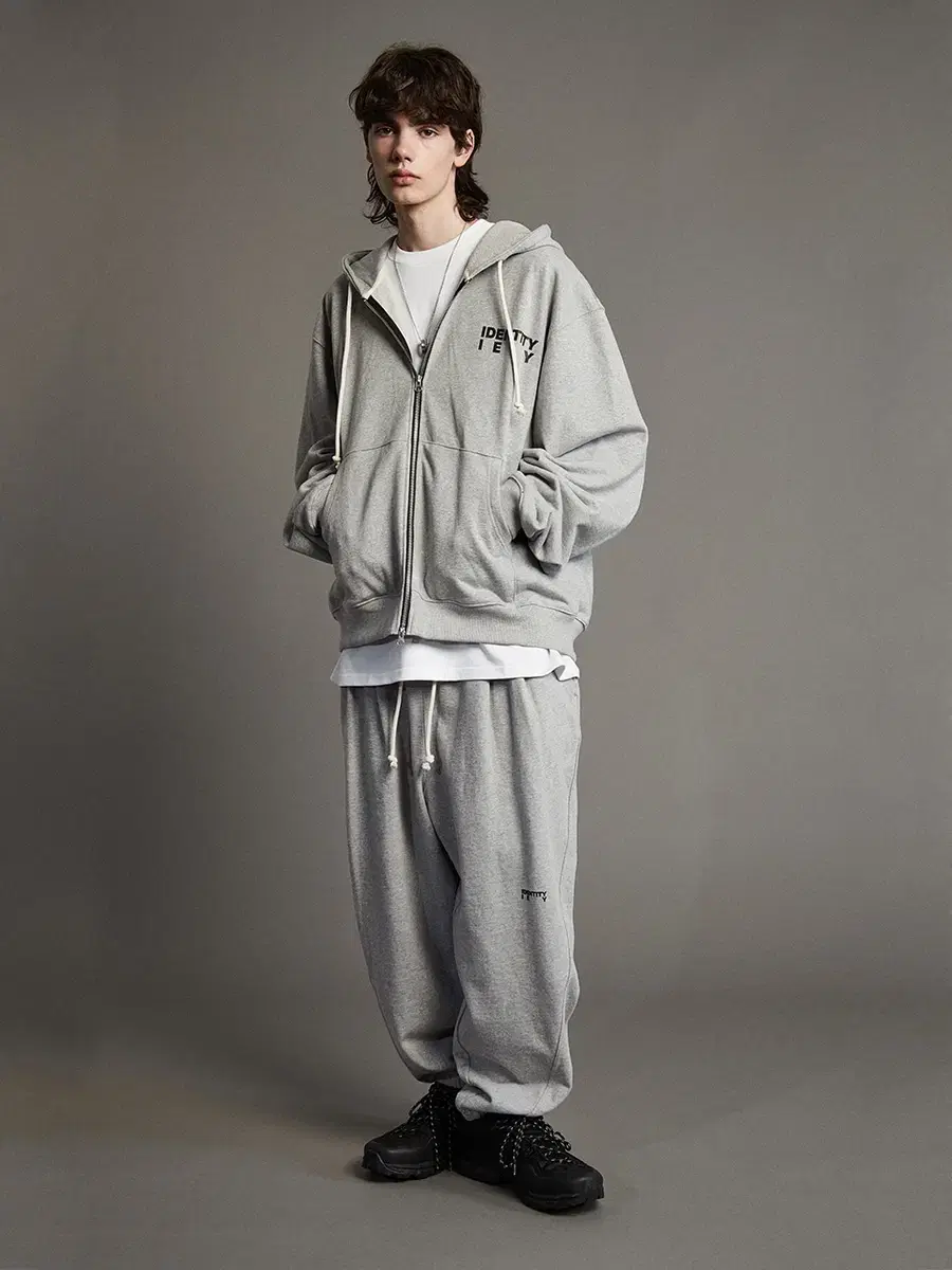 Iggy Hooded sweatshirt set-up, grey, mud, size L