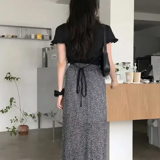 데일리마켓 kitty flower long skirt