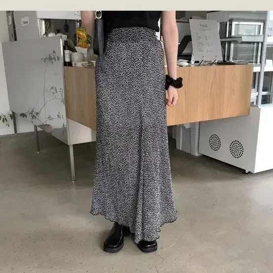 데일리마켓 kitty flower long skirt