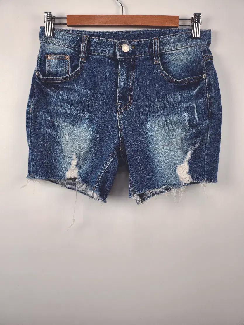 POP JEANS Washed Short Denim Pants