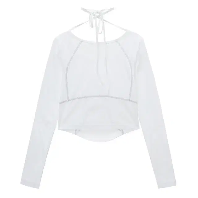 Metal logo scarf top (White)