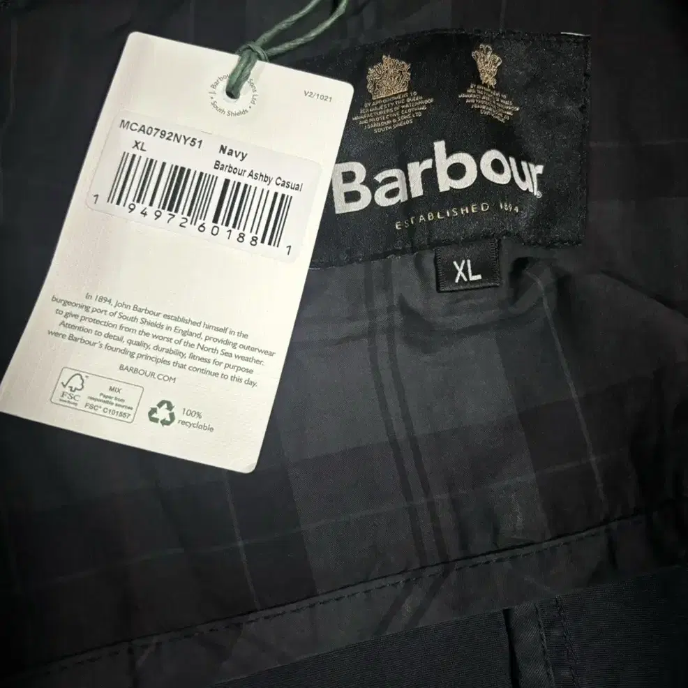 BARBOUR 바버 애쉬비 논왁스 캐주얼 자켓