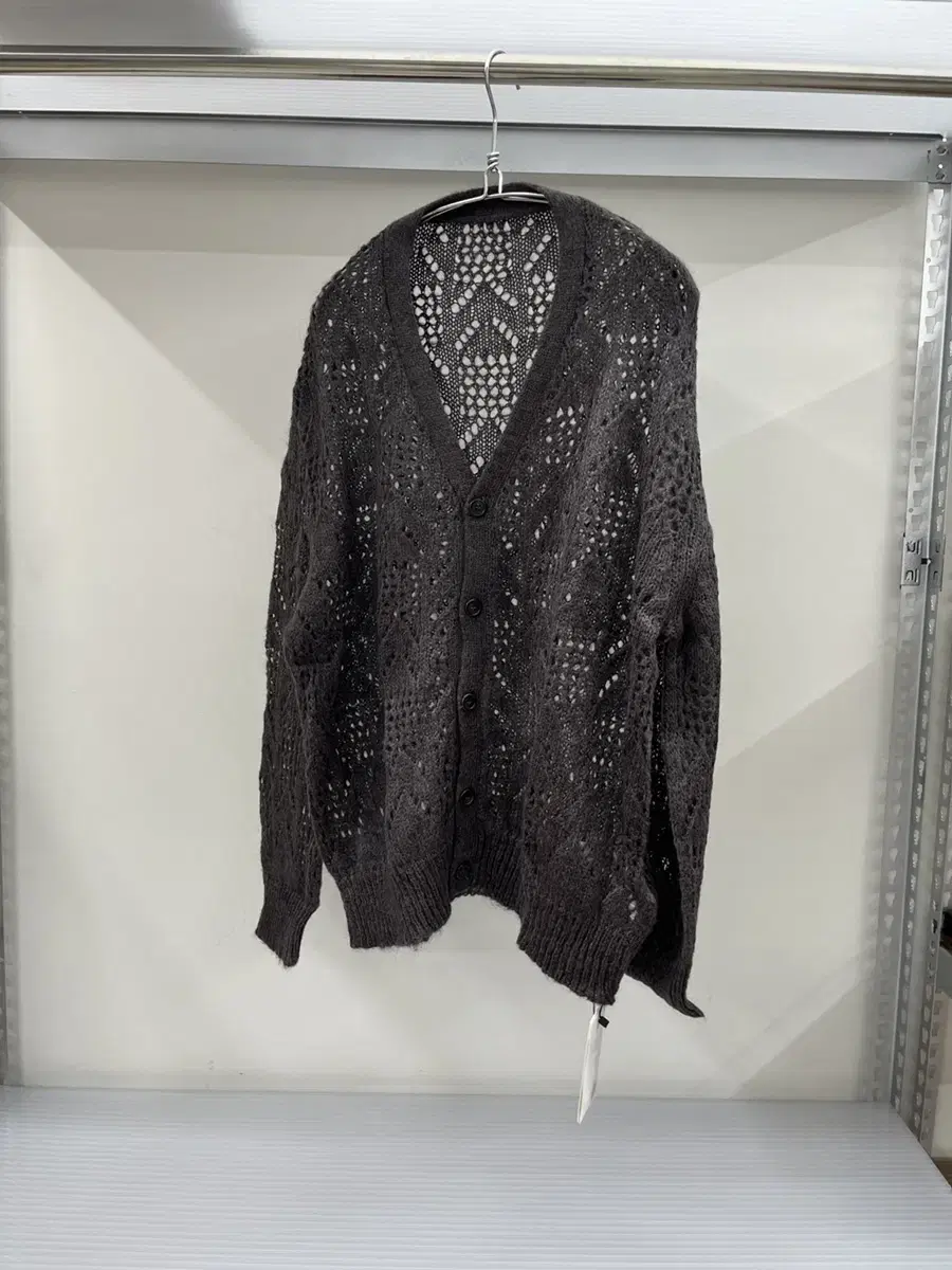 유스 - Meshed Mohair Cardigan (Brown)