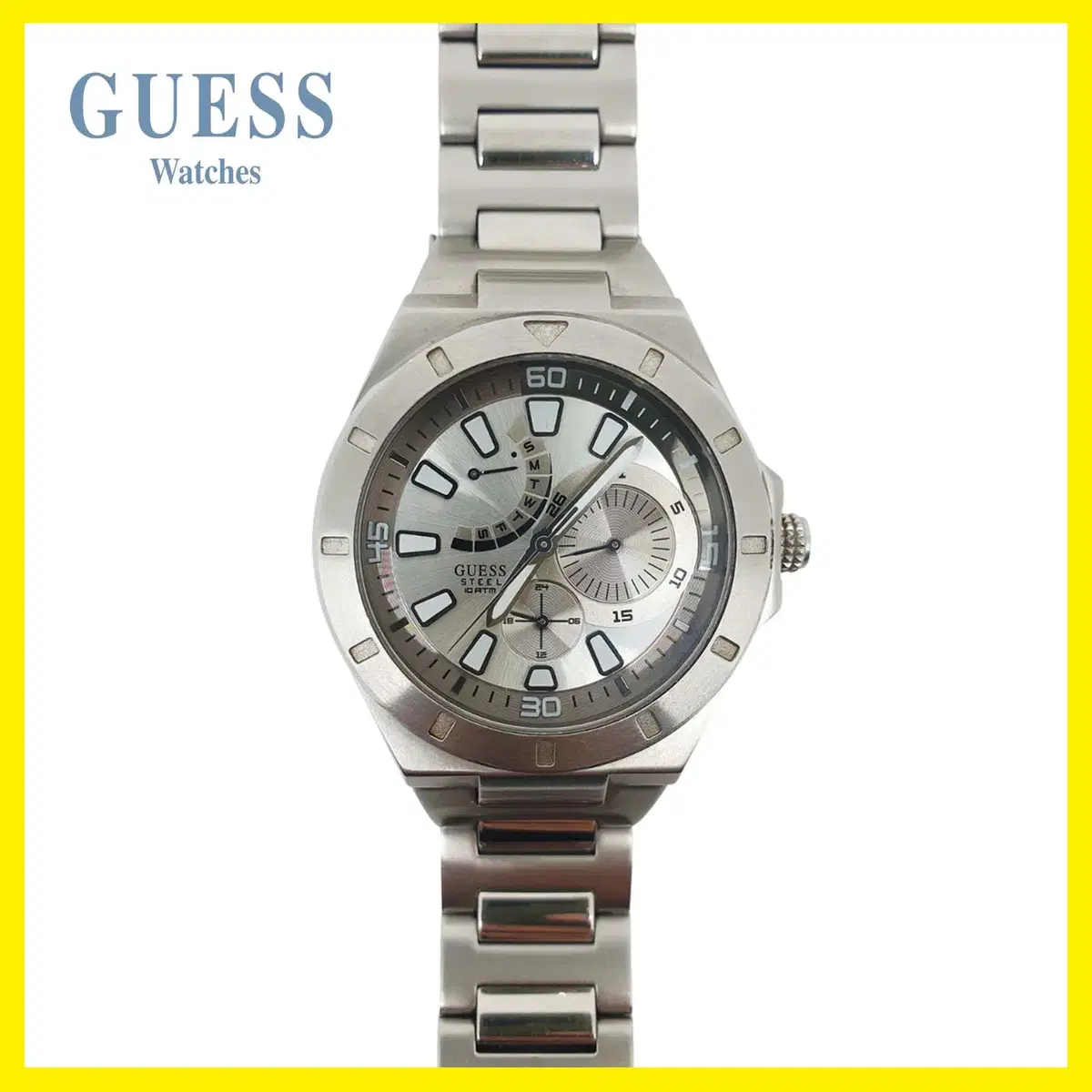 [배터리교체] 게스 GUESS 스틸 쿼츠 시계 I11044G1