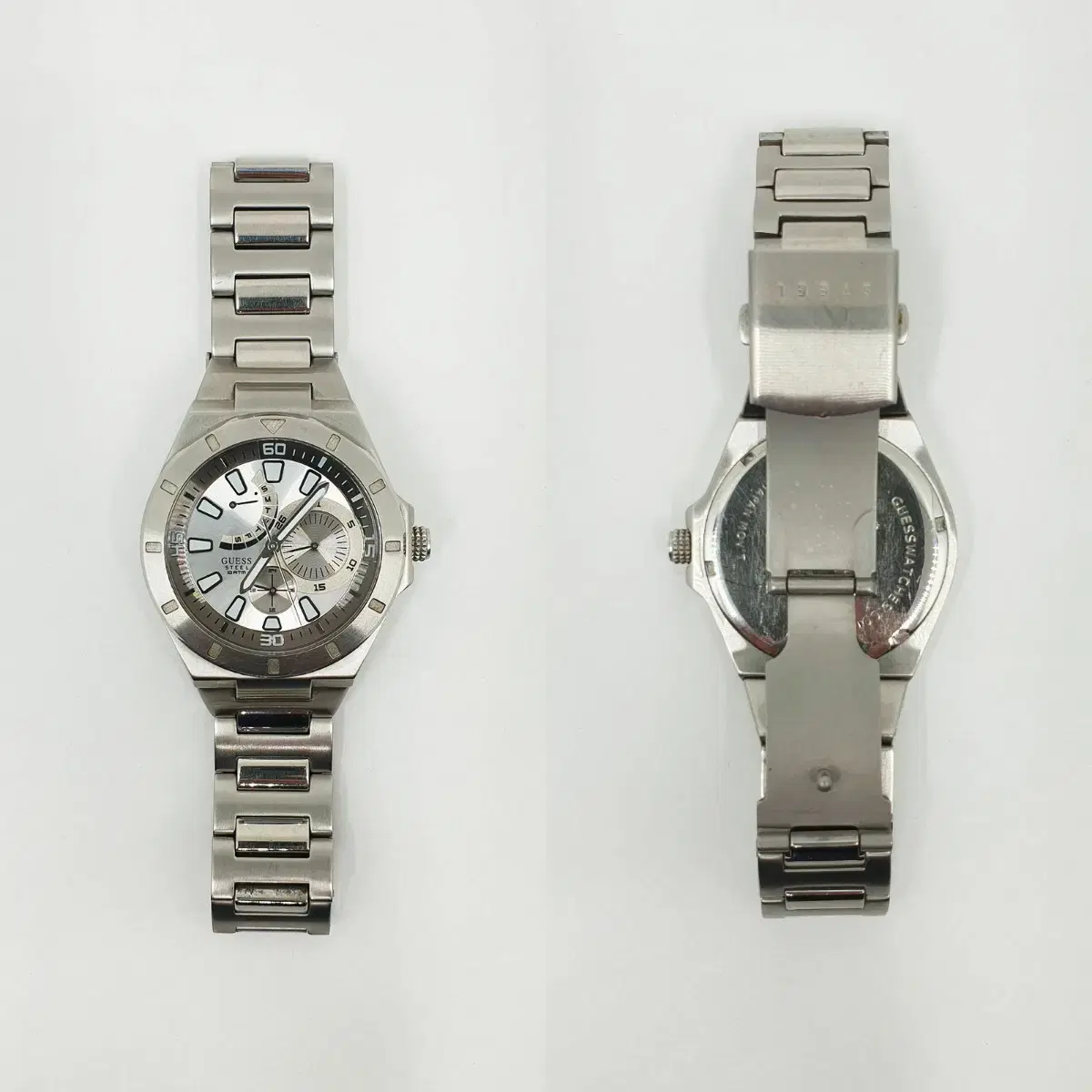 [배터리교체] 게스 GUESS 스틸 쿼츠 시계 I11044G1