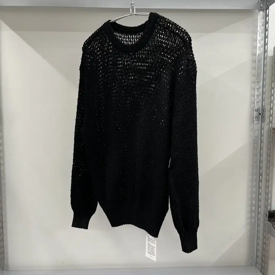 유스 - Net Crew Neck Knit (Black)