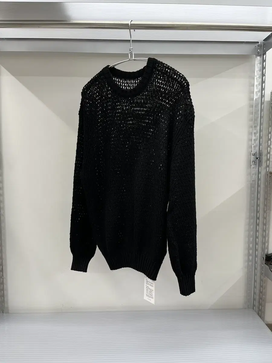 유스 - Net Crew Neck Knit (Black)