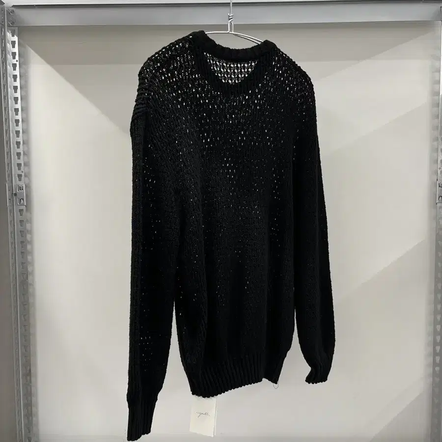 유스 - Net Crew Neck Knit (Black)