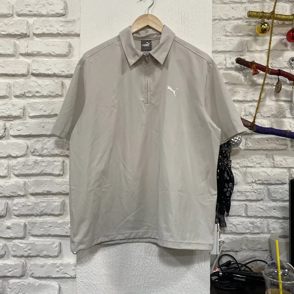 [100/L] PUMA Vahn zip-up short sleeve T-shirt