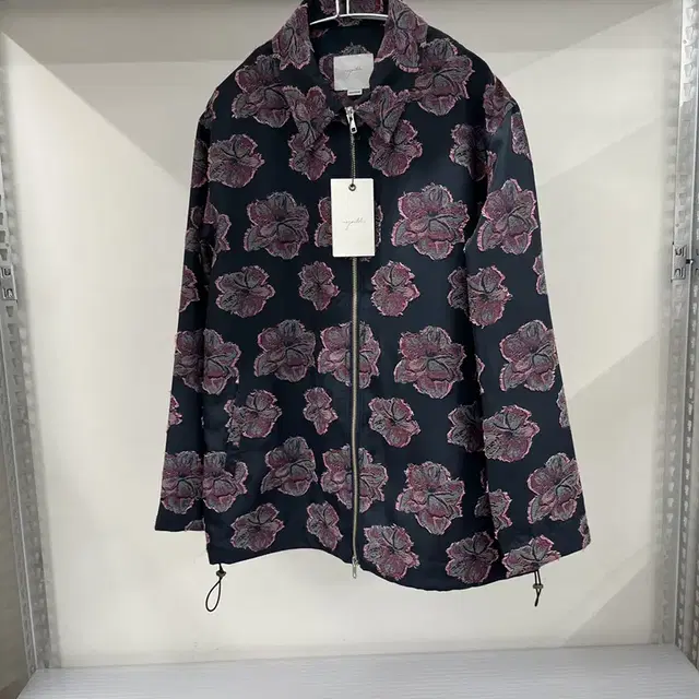 유스 - Zip Up Collar Jacket (Navy Flower)