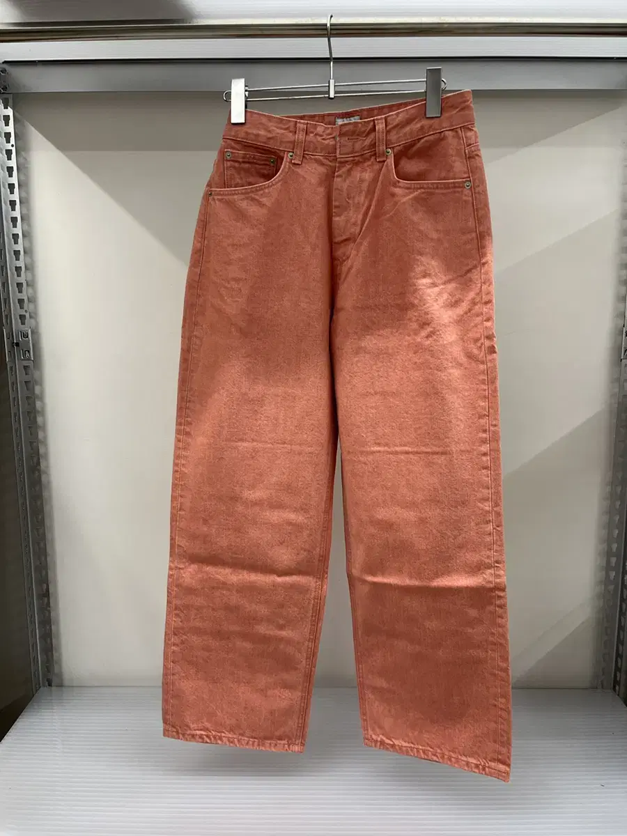 유스 - Wide Denim Pants (Pink)