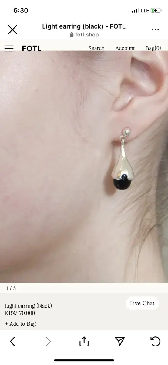 fotl (투명한색 / 검정아님 ) light earring