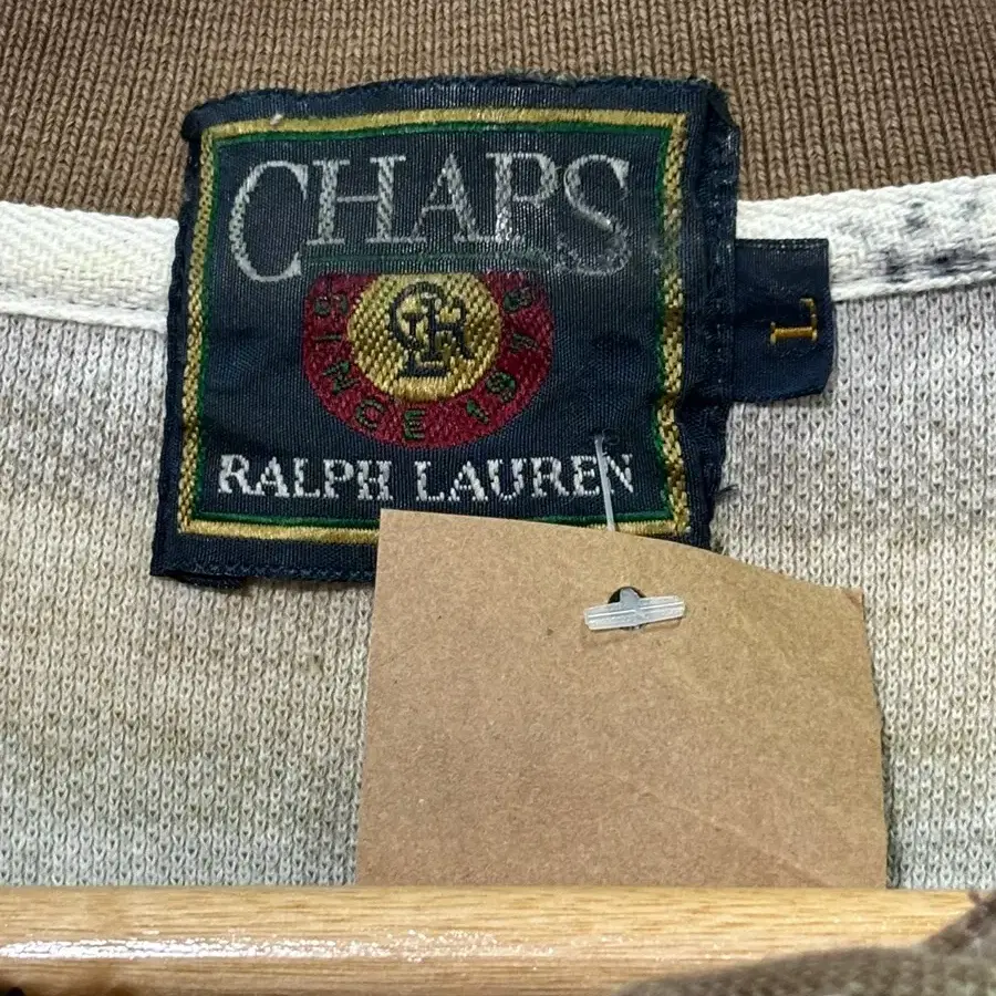 Chaps Ralph Lauren 브라운 배색 반팔카라 L