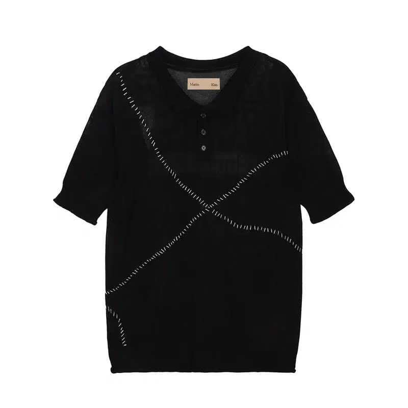 Matin Kim HAND STITCH PIQUE KNIT TOP