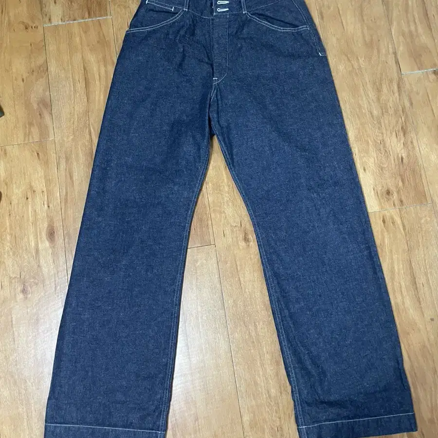 블랙사인 10oz denim string back trouser