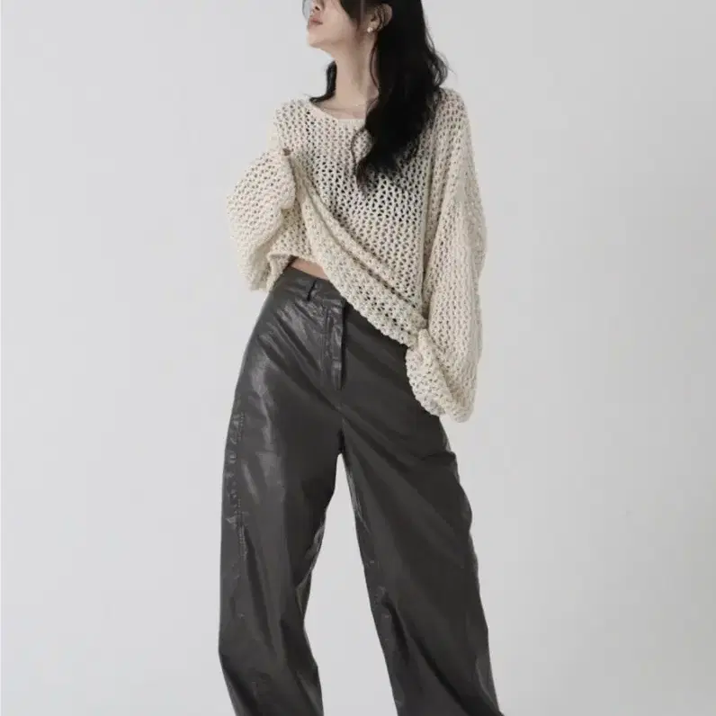 트리밍버드 Curved Silhouette Leather Pants