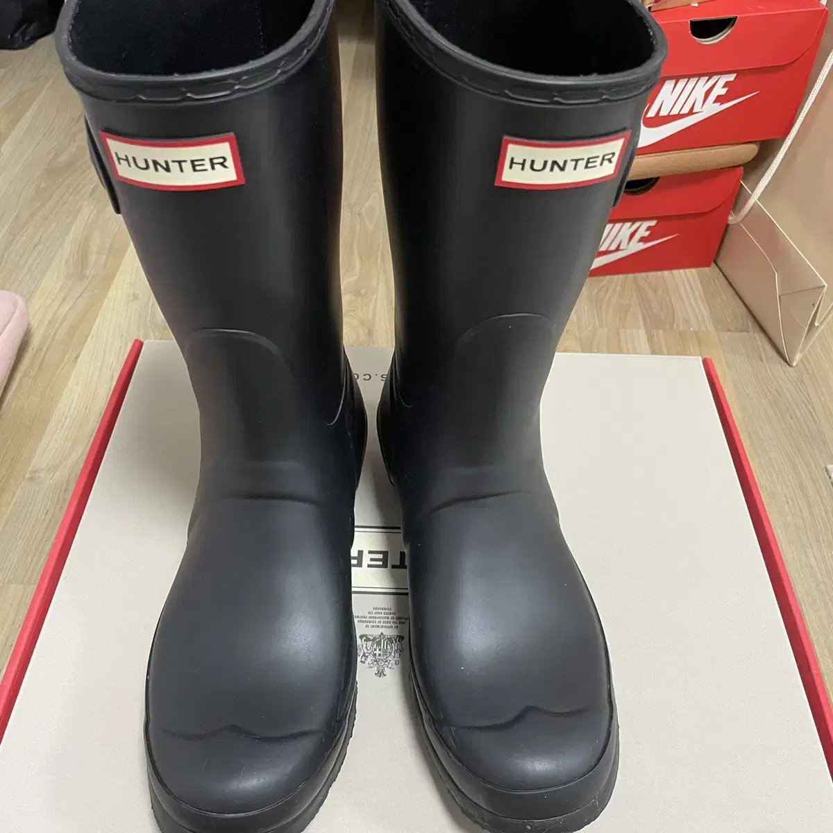 hunter middle (short) rain boots black 250