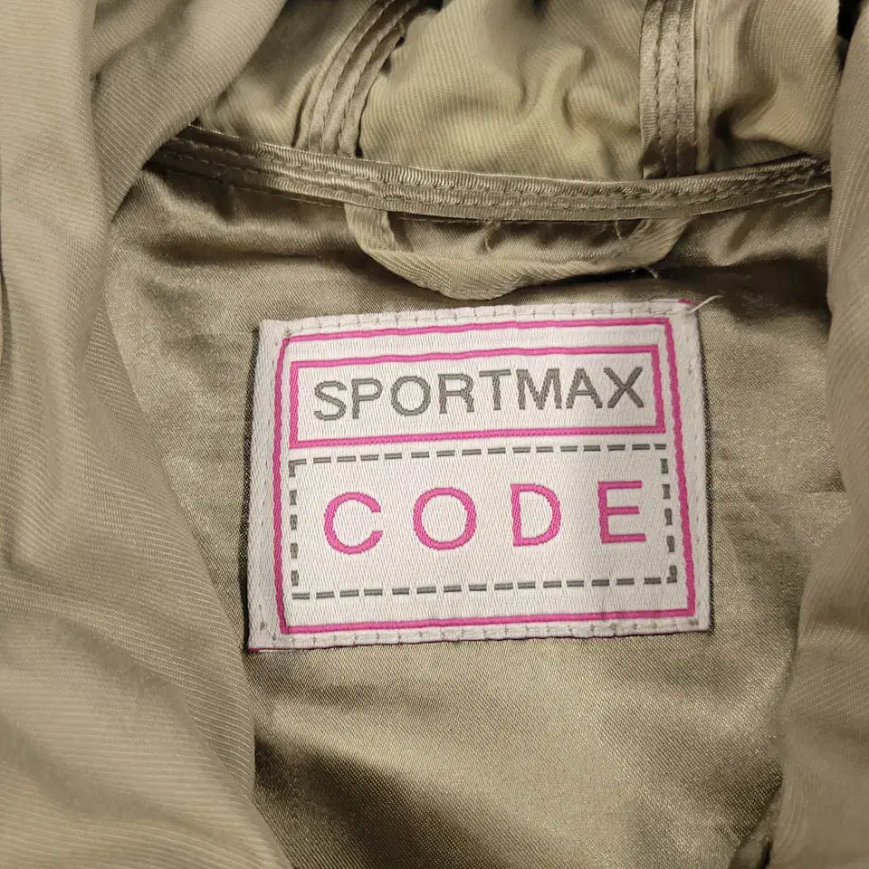 막스마라 SPORTMAX CODE 스포트막스 카키 베이지 새틴 벨티드 사