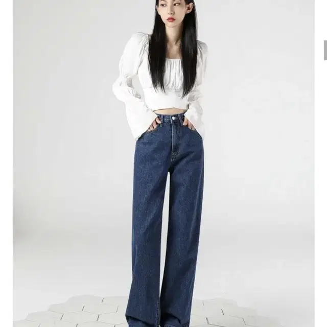 어반드레스 STRAIGHT WIDE DENIM PANTS BLUE