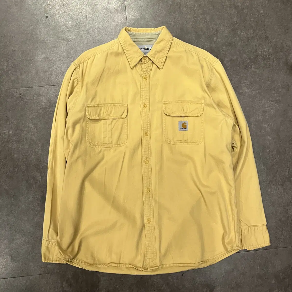 (END) CARHARTT 칼하트 빈티지 더블 포켓 긴팔 셔츠 옐로우 L