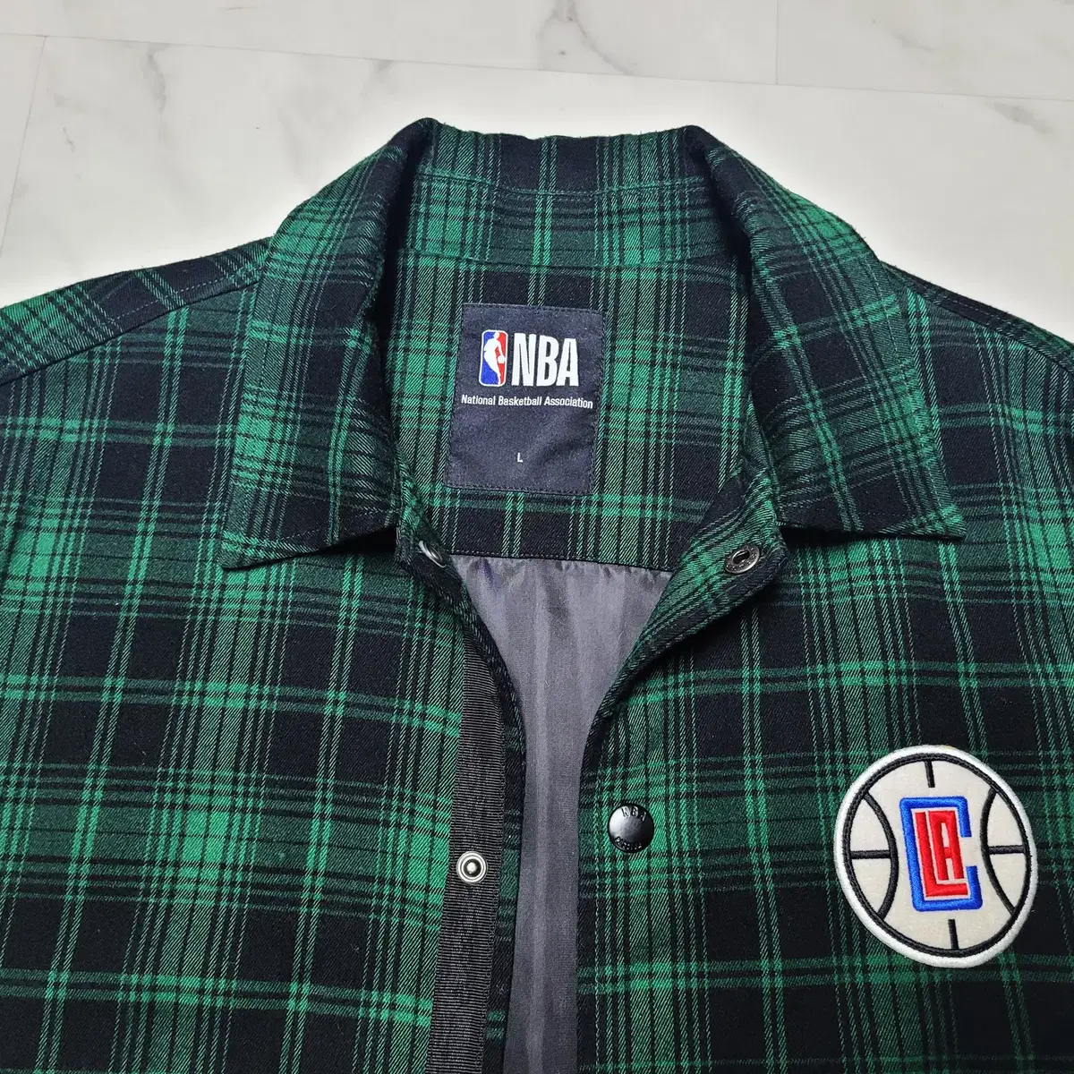 nba 그린 플란넬체크 아우터자켓 L XL 폴980