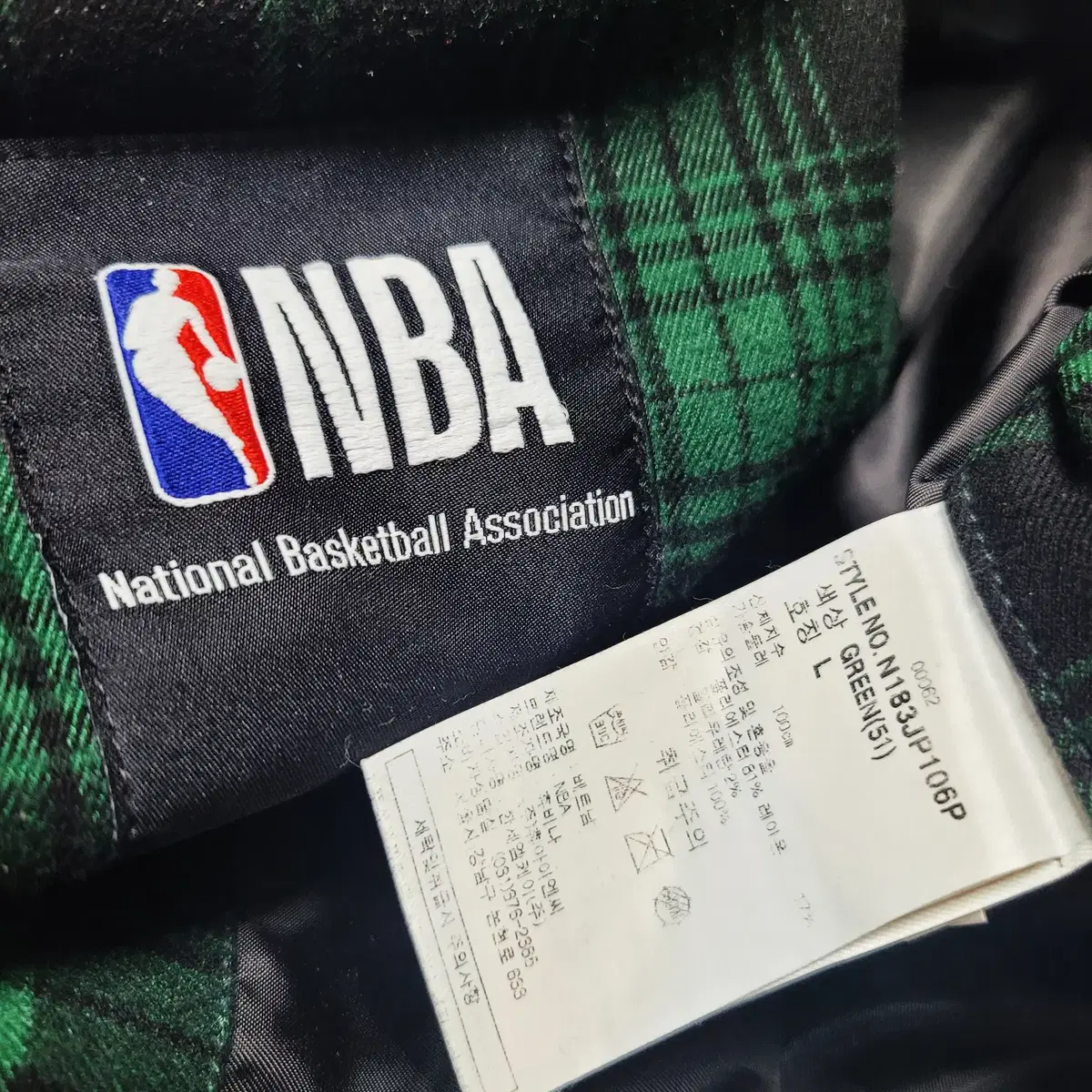 nba 그린 플란넬체크 아우터자켓 L XL 폴980