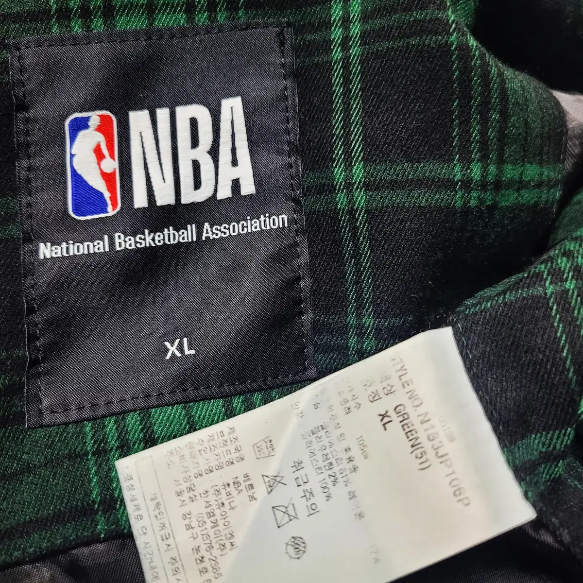 nba 그린 플란넬체크 아우터자켓 L XL 폴980