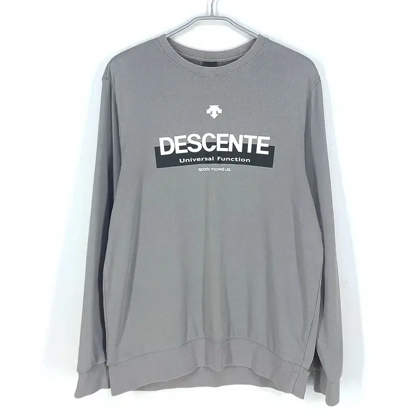 Descente Nam Logo Printed Round Neck Warm Grey 100 (HU30559)