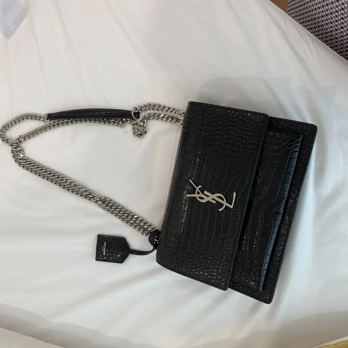 Saint Laurent Sunset Bag Crocodile Medium