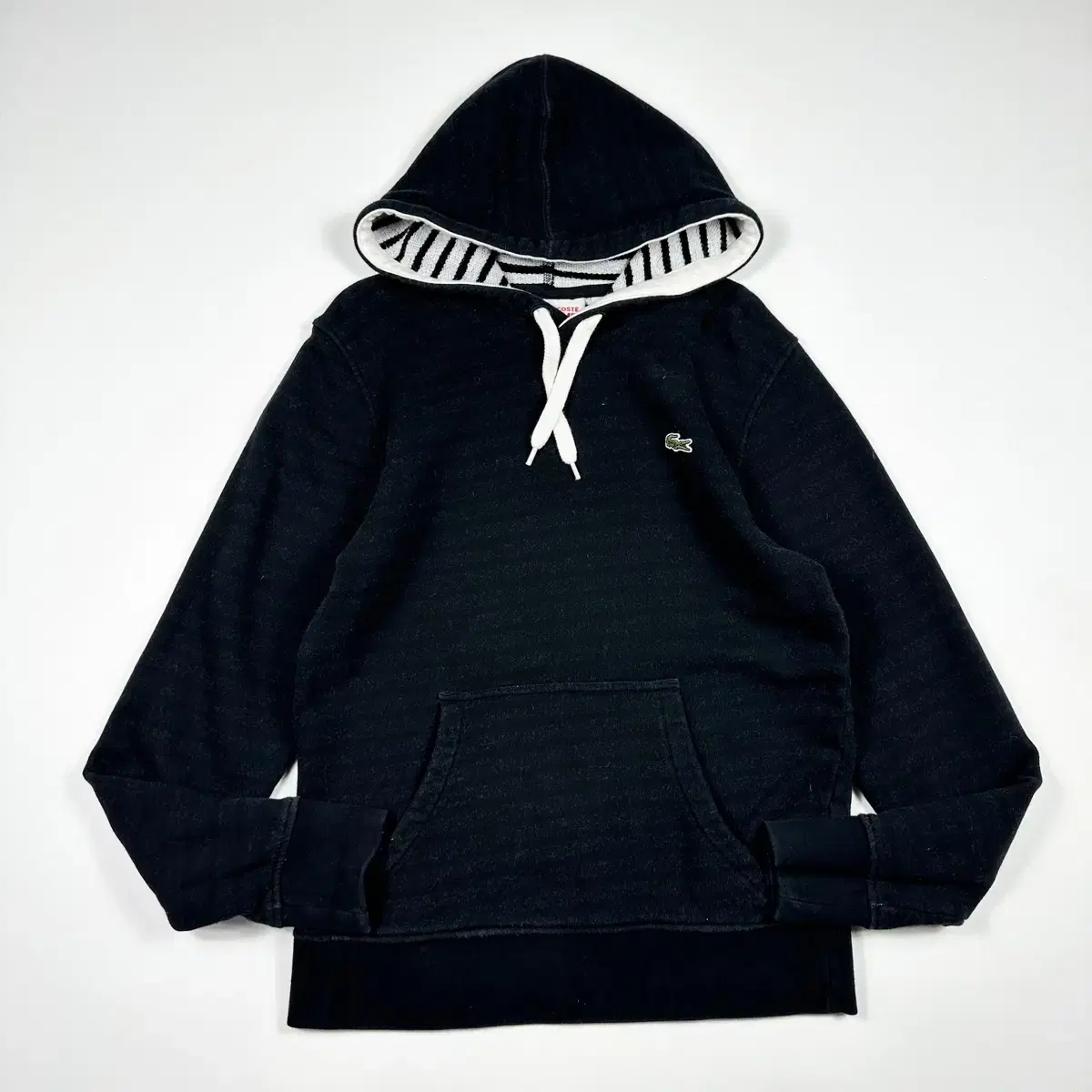 (3) Lacoste Minimal Stripe Hoodie