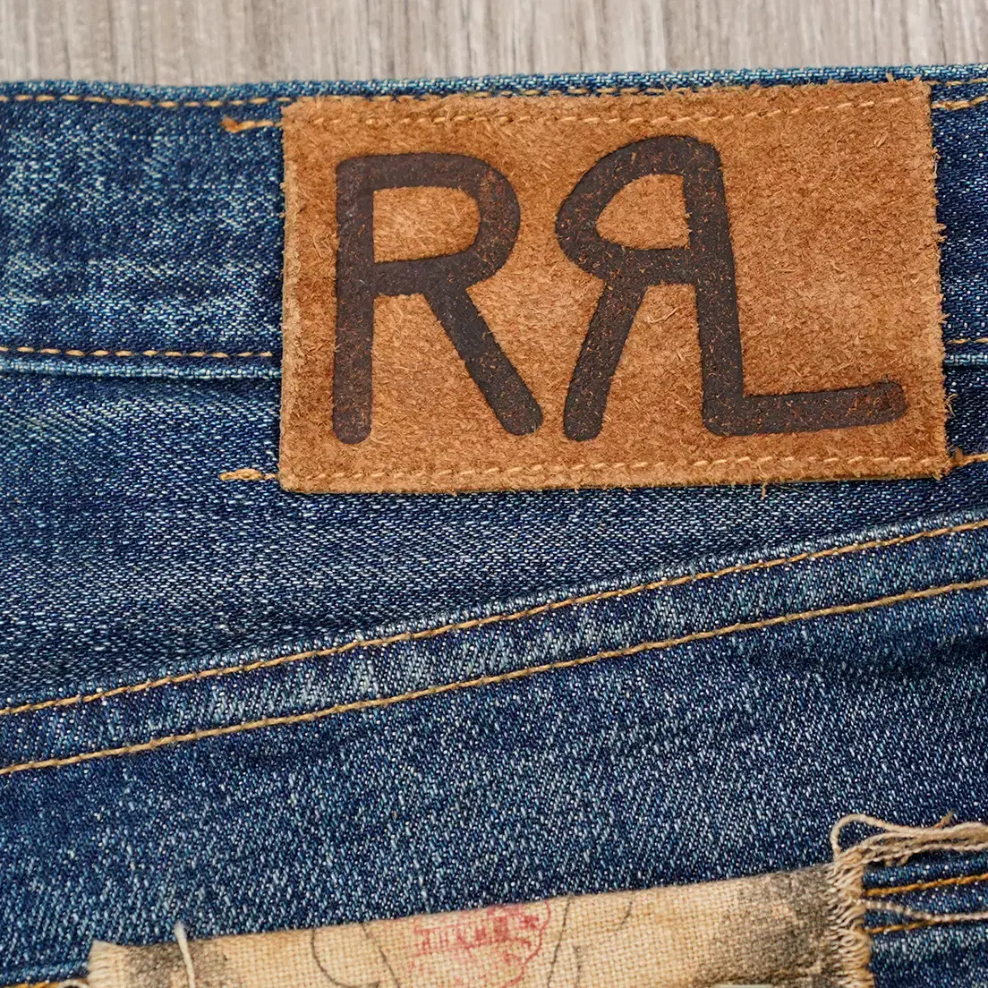 RRL 더블알엘 로우 스트레이트 셀비지 진 청바지 데님 34X32