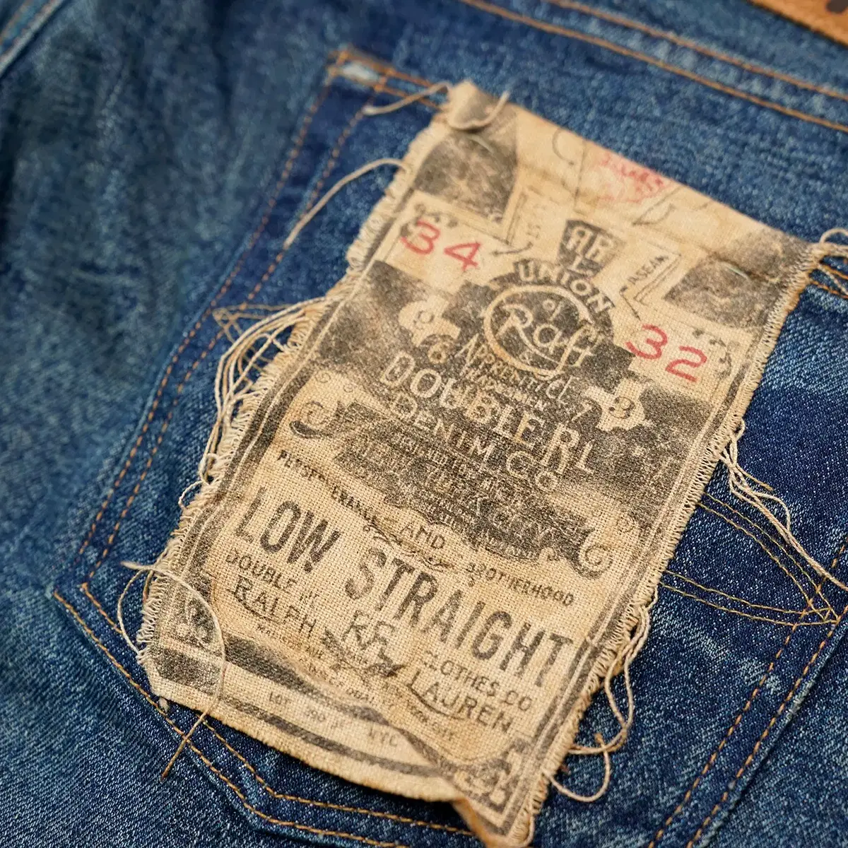 RRL 더블알엘 로우 스트레이트 셀비지 진 청바지 데님 34X32