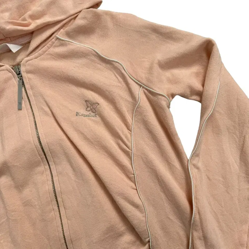 vintage pastel peach zip up hoodie