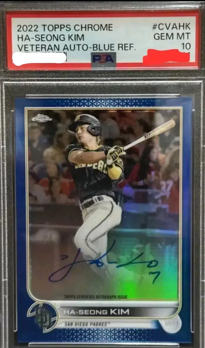 2022 탑스 크롬 김하성 온오토 블루 /150 PSA 10